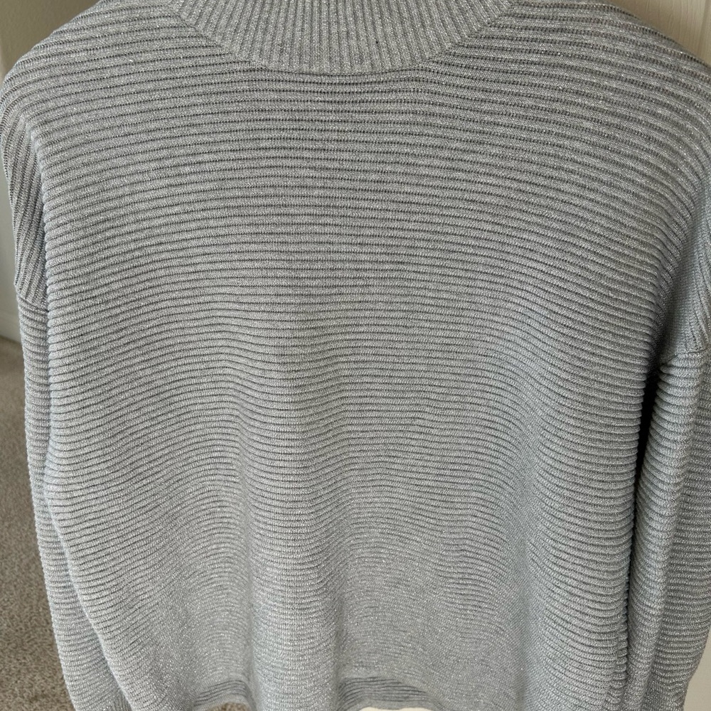 H&M Silver Ribbed Knit Sweater